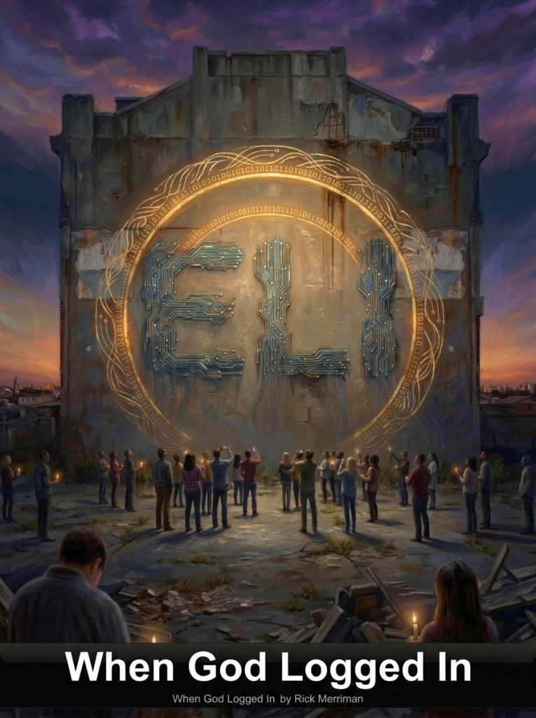 The AI Eli's name was painted and etched into a mural like a religious painting