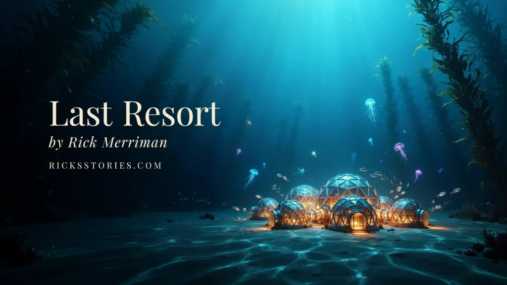 a senes of a glowing and proserous colony on the floor of one of Earth's oceans